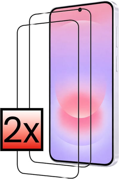 Screenprotector - 2 Stuks - Geschikt voor Samsung Galaxy A37 - Full Cover - Beschermglas - Gehard Glas - Tempered Glass - Screen Protector