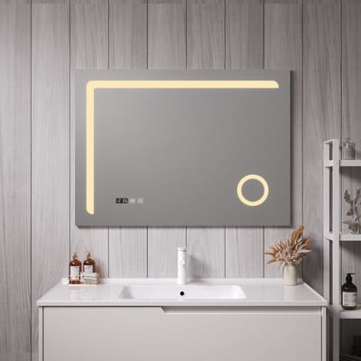 Spiegel Chambave met LED verlichting 70x100x3 cm zilverkleurig
