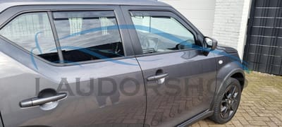 Suzuki Ignis (type3) bouwjaar vanaf 2016 zijwindschermen donker getint raamspoilers set tbv 5-deurs pasvorm a 4 stuks voor & achterramen Team Heko