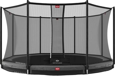 BERG Favorit InGround 380 Trampoline - Safety Net Comfort - AirFlow Springdoek - Grijs