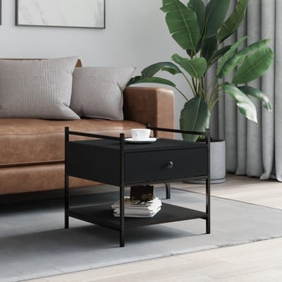 vidaXL - Salontafel - 50x50x50 - cm - bewerkt - hout - zwart