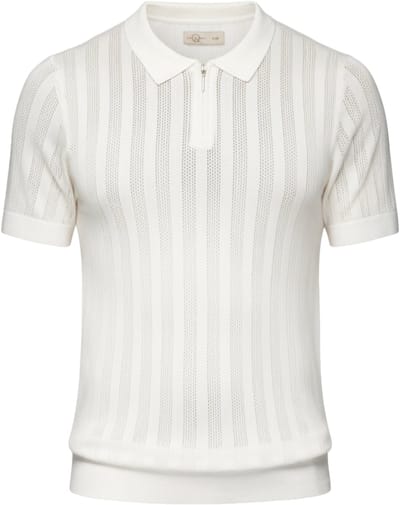 OMBRE Polo - Slim Fit - Viscose - Korte Mouw Wit XL