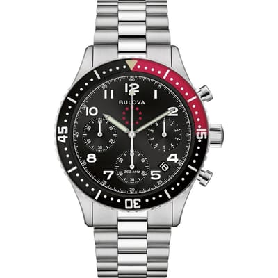 Bulova Marine Star Heritage Special Edition Chronograaf Zwarte Wijzerplaat Kwarts Duikers 98B451 200M Herenhorloge zwart