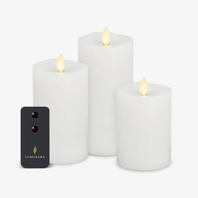 Set van 3 Realistische Vlamloze LED Kaarsen Wit met Afstandsbediening en Timer