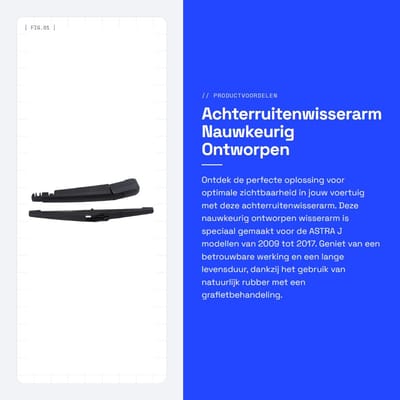 Dailygoods- Achterruitenwisserarm Originele Fabriekskwaliteit - Nauwkeurig Ontworpen - Natuurlijk Rubber - Grafietbehandeling - Langdurige Prestaties - Geschikt voor ASTRA J 2009-2017 - Ruitenwisser