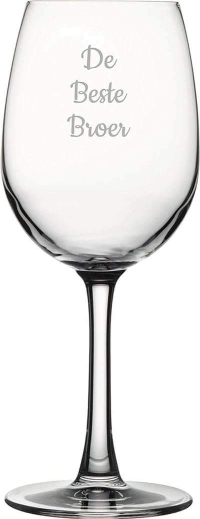 Gegraveerde witte wijnglas 36cl De Beste Broer