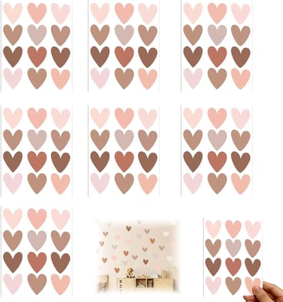Bohemian Hartvormige Wanddecoratie voor Kinderkamer – 7 Stuks PVC Muurstickers voor Muur, Meubels en Deuren