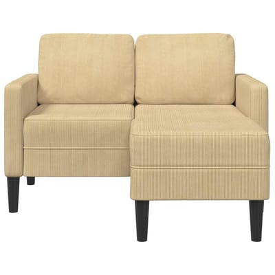 vidaXL - 2-zitsbank - met - chaise - L-vorm - 125 - cm - linnen - grijsgroen