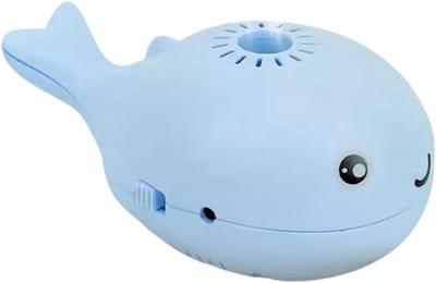 Daity Een elektrisch drijvend speeltje in de vorm van een walvis, op USB-voeding, draagbaar voetbalvormig huisdierspeeltje, kattenspeeltje (blauw).