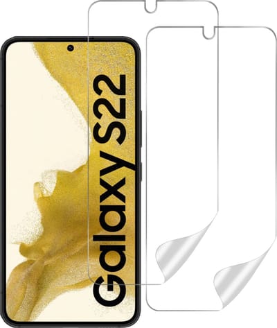 Screenprotector voor Samsung Galaxy S22 - 2 stuks Beschermende kunststoffen transparante plastic schermfolie