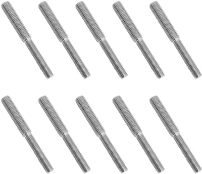 Dailygoods- Draadadapter 10x - Dubbele Schroefdraad M8/M10 - Roestvrij Staal - 40mm Draadlengte - Hoge Sterkte - Voor Bevestiging Componenten - Schroef