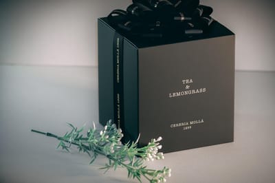 Cereria Mollà 1899 Geurkaars XL 600 gr 80 h Tea & Lemongrass sojawas katoenen lont 3 wieken luxe geurkaars 80 branduren