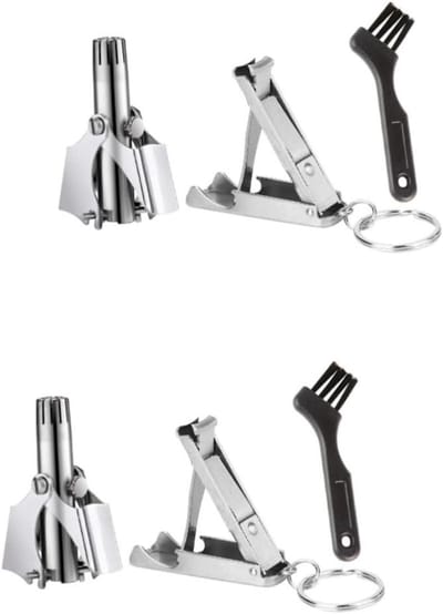 Neus en Nagel Trimmers - Gezichts Haarverwijderaar - Persoonlijke Verzorging - Veilig en Pijnloos - 2 Sets - Zilver
