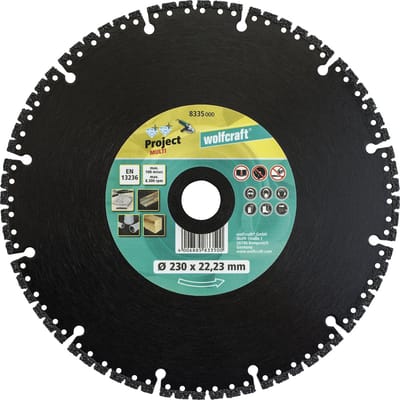 wolfcraft - PRO Diamantdoorslijpschijf Ø 230 mm - Slijpschijf Diamant voor haakse slijper - Doorslijpschijf - 8335000