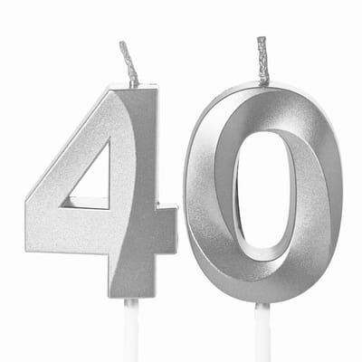Dailygoods - Nummerkaars zilver, verjaardagskaarsen voor taart, gelukkige verjaardagskaarsen verjaardagstaarten, taarttopper voor kinderen, jongens, verjaardag, bruiloft, bedrijf, jubileum, taartdecoraties
