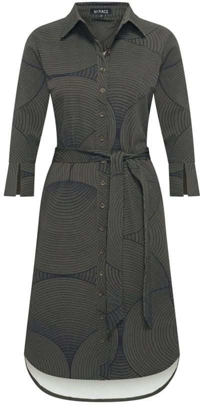 MI PIACE - Travel Jurk Circle Print 2092 Deep Depth Black - Maat : XS