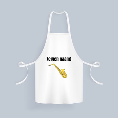 Akyol - saxofoon met eigen naam Keukenschort - Saxofoon - muziek liefhebbers - iemand die houdt van saxofoons - verjaardag - cadeau - kado - geschenk - 82 bij 71 cm