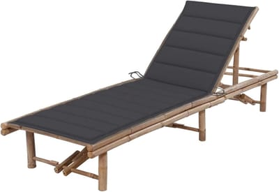 Ligstoel met Kussen - Zonnebed Relaxstoel - Buiten Ontspannen - 3-Standen Verstelbaar - 200 x 65 cm - Antraciet
