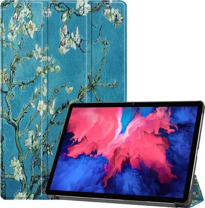 Hoes - Geschikt voor Lenovo Tab P11 Plus - Dun & Stevig - Trifold Bookcase - Hard Cover - Hardcover Book Case - Tablet Hoesje - Bloesem