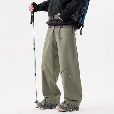 Lente en Herfst Nieuwe Heren Losse Rechte Retro Wijde Pijpen Broek Outdoor Casual Broek 5XL gray