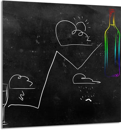 TMK ArtDeko Serie - Snijplank - Zwart - 60x65 cm - Glas