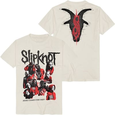 Slipknot T-shirt - Here Comes The Pain - S tot 3XL - voor Mannen - ecru