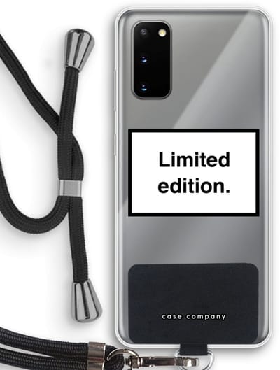 Case Company® - Hoesje met koord geschikt voor Samsung Galaxy S20 hoesje met Koord - Limited edition - Telefoonhoesje met Zwart Koord - Bescherming aan alle Kanten en Over de Schermrand