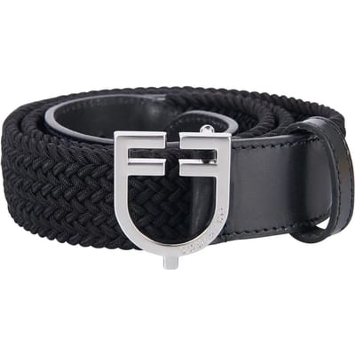 Elastische riem met leren logo-buckle voor dames Equestro