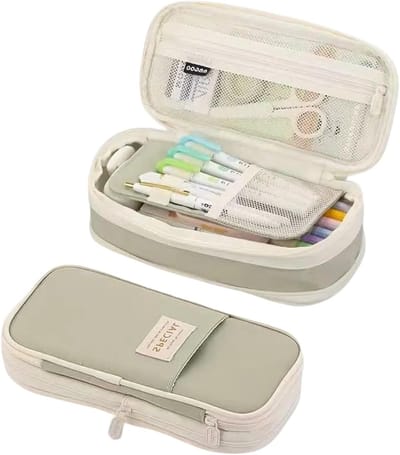 Ruimtebesparende Pennenhouder van Groene Oxford Stof, Ideaal voor School en Kantoor, Organizer voor Schrijfgerei en Accessoires voor Dames en Meisjes