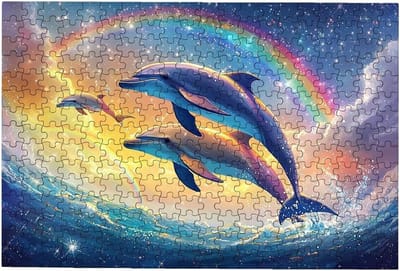 Legpuzzel Volwassenen - Puzzel Dolfijn - Ontspannende Hobby - Geletterde Achterkant - 1500 stukjes - Meerkleurig