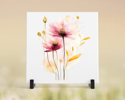 Tegeltje met tekst/afbeelding - Bloemen 10. - 15x15 cm - tegeltje met afbeelding, cadeau, tegeltje, tegeltjes met tekst, tegeltje met spreuk, spreuktegels, woonaccessoires