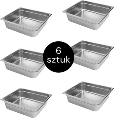 MEGA-M Gastronorm - GN 2/3 Set van 6 stuks - 353x325x100 mm - Roestvrij Staal