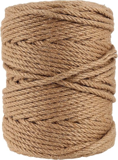 150 meter 6mm dik natuurlijk jute touw - 4 strengen gedraaid henneptouw