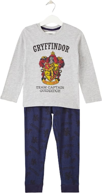 Harry Potter - Pyjama - Katoen - Grijs/Blauw Maat 104
