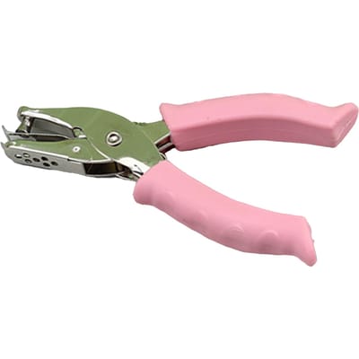 Enkel Gatenpons 6mm Handheld Metalen Papier Label Gatenpons met Rubberen Handvat voor School Thuis