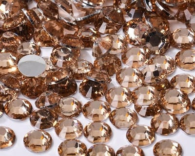 Ronde 6 mm Strass Steentjes voor Nail Art, Kleding, Telefooncases, Schoenen en Tassen in Champagne Kleur