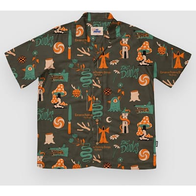 The Dudes European Fantasy Brown Hawaiian Shirt zwart