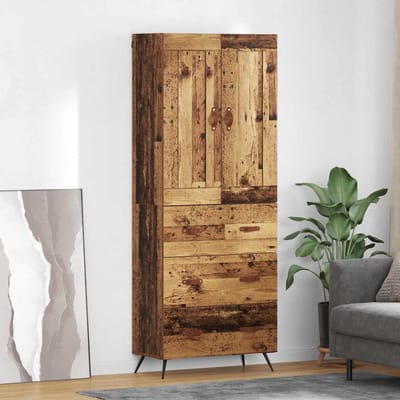 vidaXL Highboard Oud Hout 69,5 x 34 x 180 cm Bewerkt hout