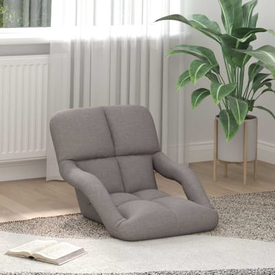 vidaXL - Verstelbare - Vloerstoel - met - Armleuning - 5 - Posities - Taupe - Stof