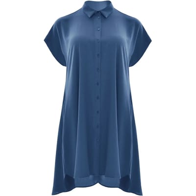 Midi Chemise Jurk in Crêpe Dames Mat Fashion