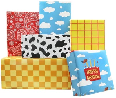 Dailygoods- Inpakpapier Cowboy - Cadeaupapier Verjaardag - Verpakking Wilde Westen - 6 Vellen 50 x 70 cm - Duurzaam en Stevig - Creatieve Ontwerpen