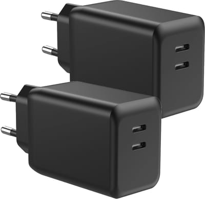45w Snellader - Usb C Adapter - Usb C Oplader 2 Poorten - 45w Oplader - Universeel - 2 Stuks