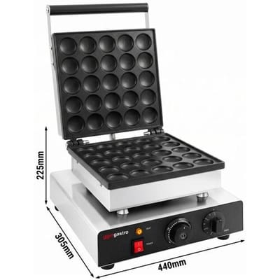 GGM Gastro Waffeleisen - Einzeln - Manuell - 1,75 kW - Form: Poffertjes - Backplatten teflonbeschichtet
