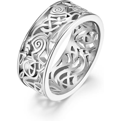 Noorse Viking Keltische Weerwolf Hart Knoop Ring voor Mannen en Vrouwen 13# gray