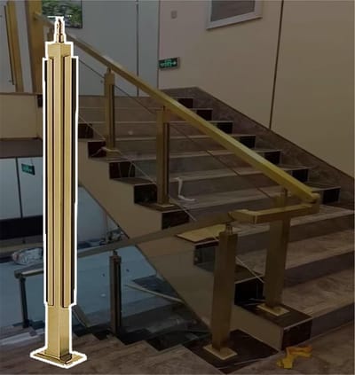 Glazen balustrade palen - Balkon hekwerk - Buitenruimte verfraaien - Roestvrij staal 304 - 95 cm hoog - Zwart zilver