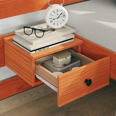 vidaXL - Bedframe - met - hoofdeinde - Bruin - 200 - x - 200 - cm - Massief - grenenhout