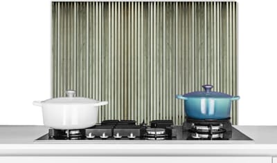 Spatscherm keuken 80x55 cm - Kookplaat achterwand Retro - Industrieel - Golfplaat - Patronen - Muurbeschermer - Spatwand fornuis - Hoogwaardig aluminium