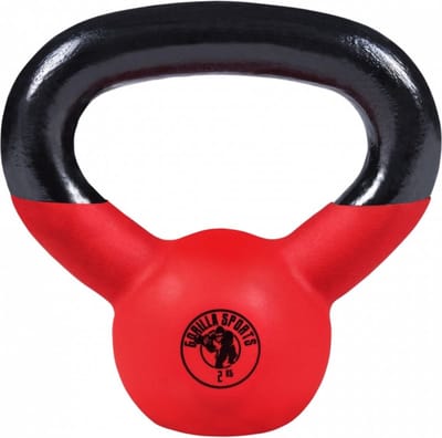 Gorilla Sports Kettlebell - Gietijzer - Vinyl - Gewicht - Rood - 2 kg