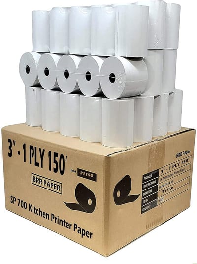50 Rollen Keukenprinterpapier 3 Inch x 150 Voet voor POS Kassaregister - Niet Thermisch