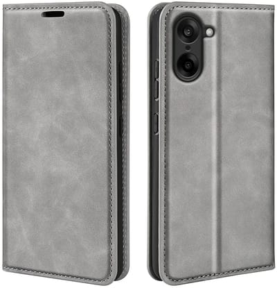 MobyDefend Hoesje - Geschikt voor OnePlus Nord CE 5 - Luxe Wallet Bookcase (Magnetische Sluiting) - Grijs